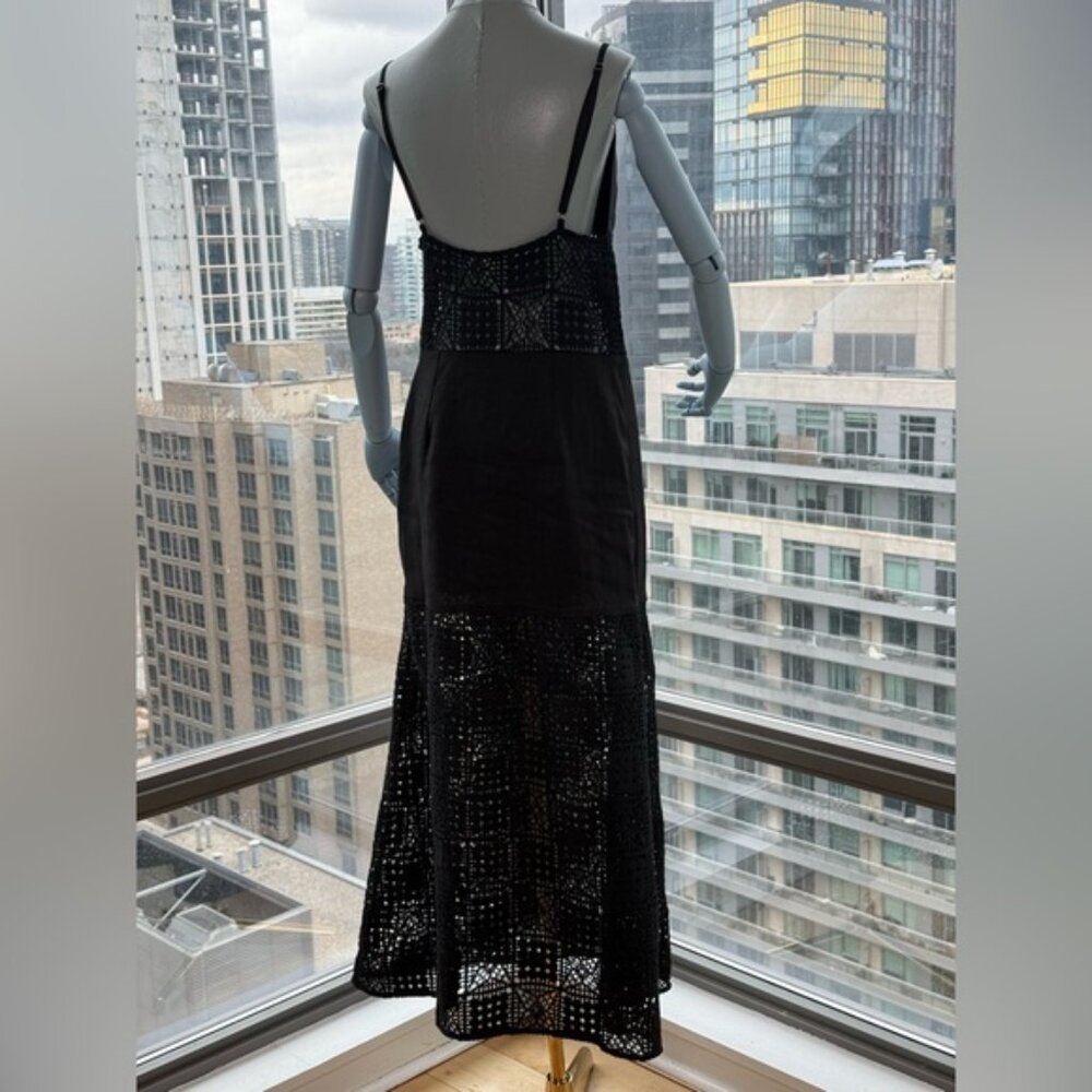 🆕 SIR THE LABEL 🧿 NWOT Rayure Tri Crochet Maxi Dress, Black Crochet, Sz 2 US 6 - Picture 6 of 16
